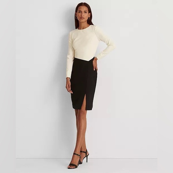 Lauren Ralph Lauren Dresses & Skirts - LAUREN RALPH LAUREN size 14 Two-Tone Crepe Dress NEW